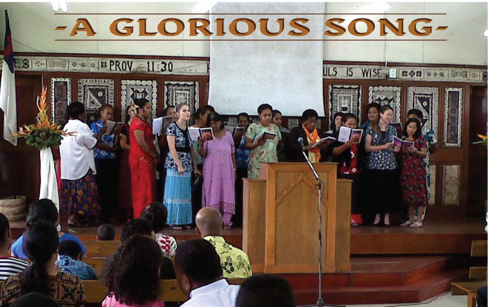 A Fiji choir singing in during a church service.